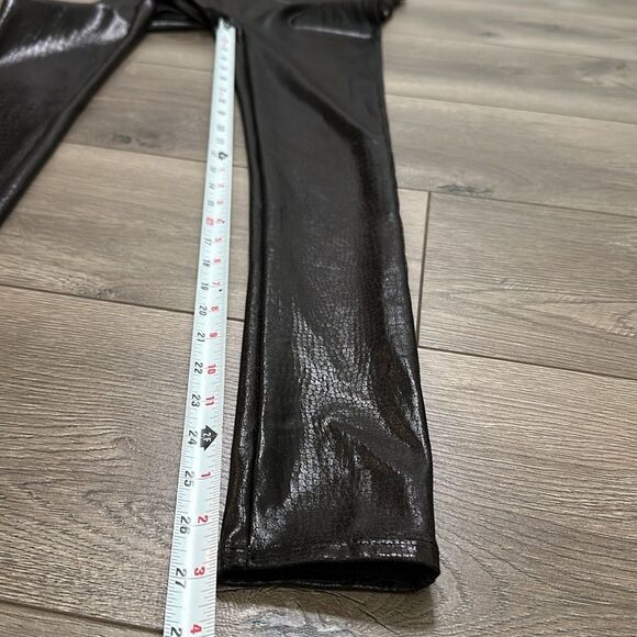 Spanx‎ Faux Leather Croc Shine Brown High Rise Leggings Size Small - Picture 9 of 10